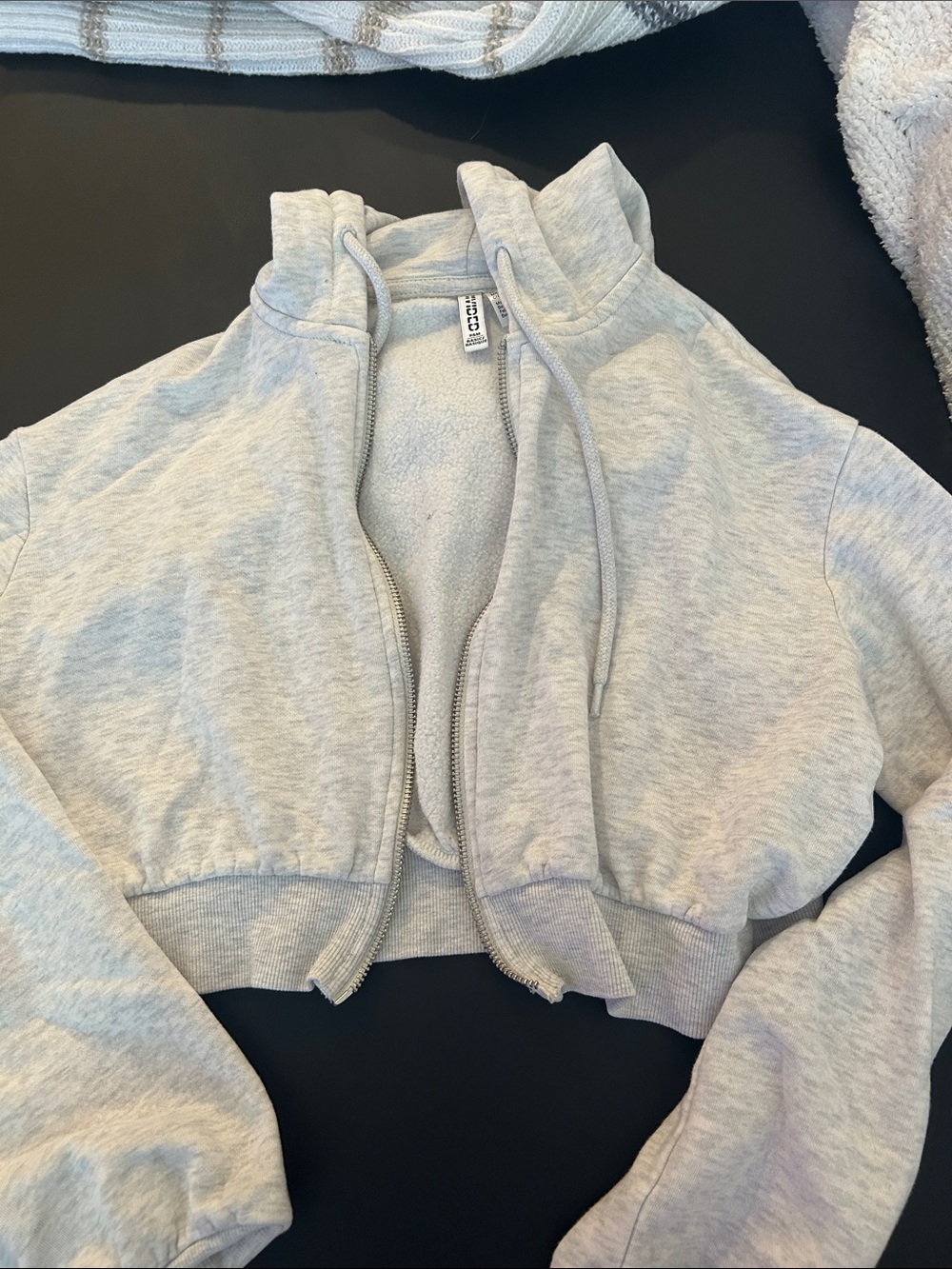 Divided Light Gray Cropped Zip-Up Bomber Jacket